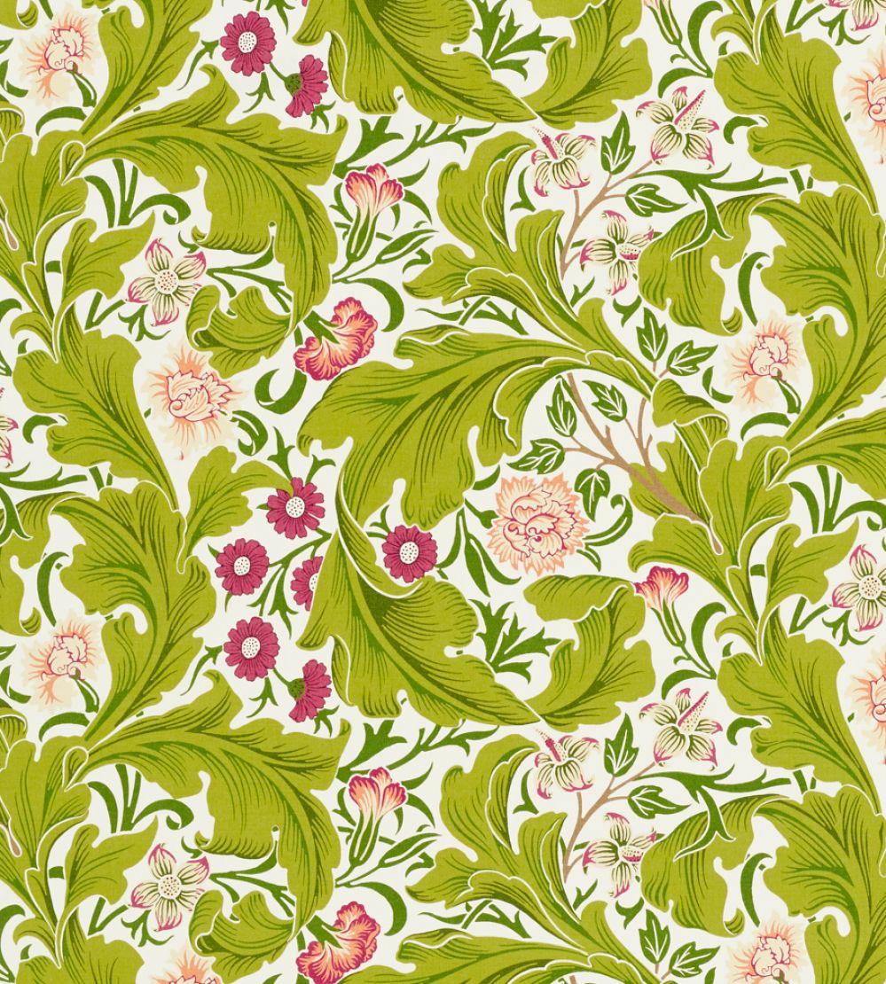 Leicester Fabric by Morris & Co Sour Green/Plum