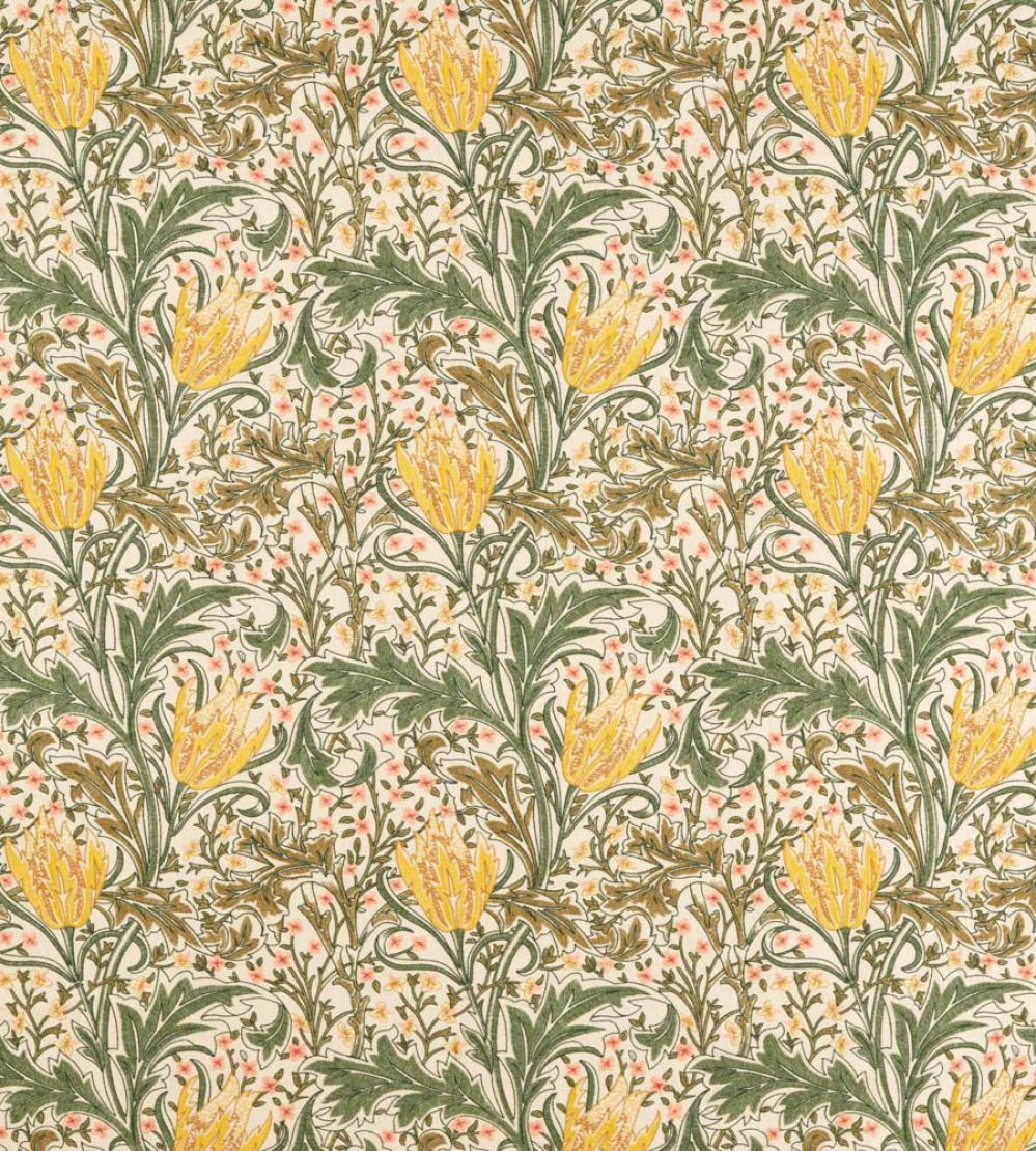 Lent Lily Embroidery Fabric by Morris & Co Artichoke/Weld