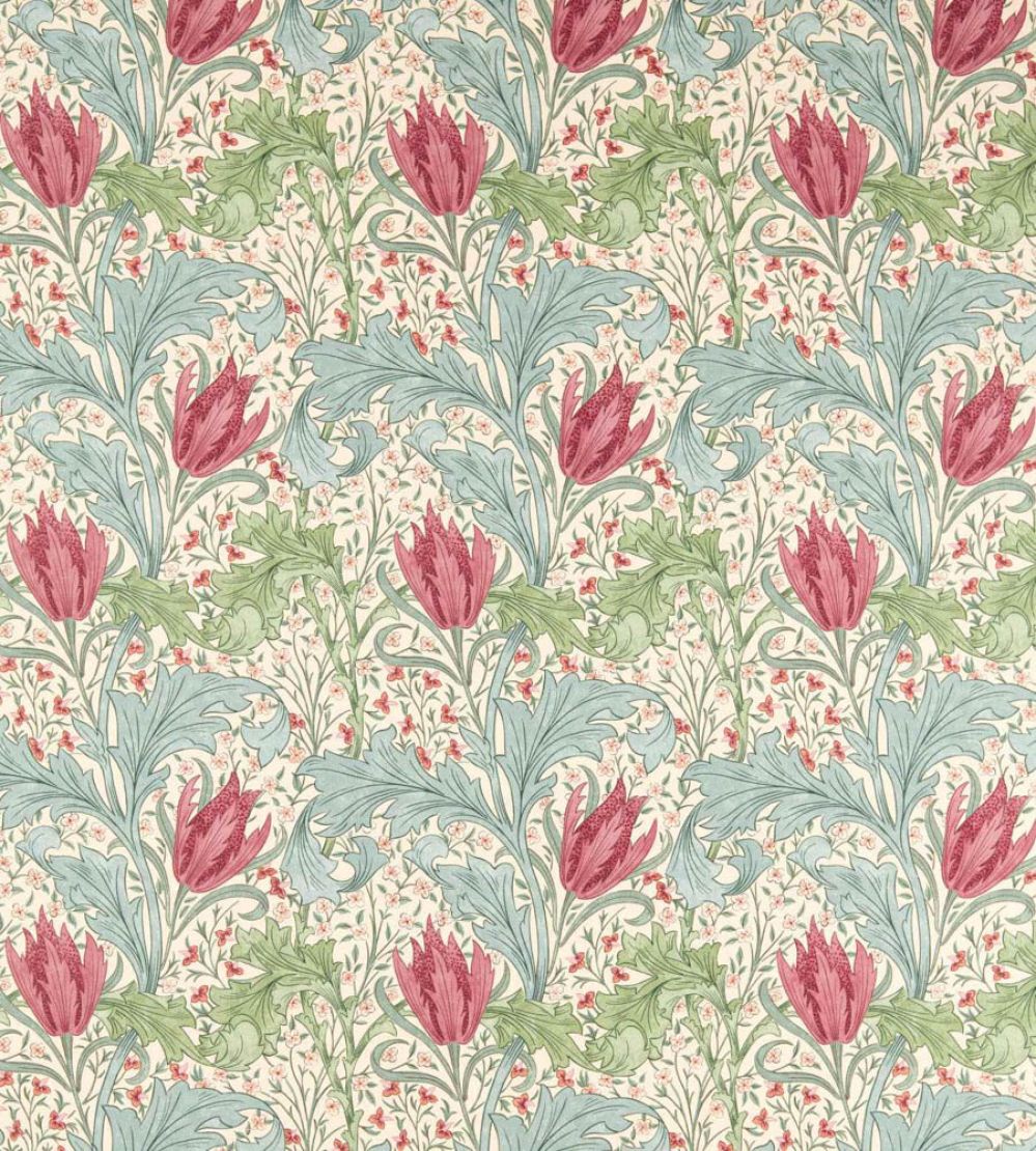 Lent Lily Fabric by Morris & Co Plum/Bayleaf