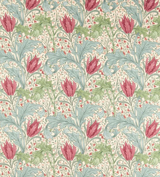 Lent Lily Fabric by Morris & Co Plum/Bayleaf
