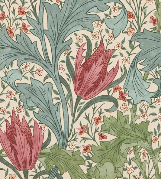Lent Lily Wallpaper by Morris & Co Plum/Bayleaf