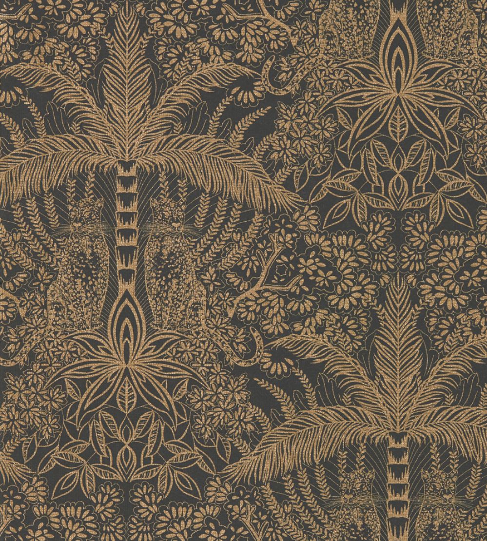 Leopardo Wallpaper by Clarke & Clarke Antique/Noir