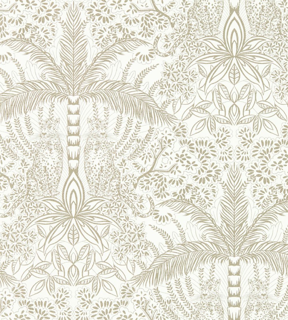 Leopardo Wallpaper by Clarke & Clarke Gold/Ivory