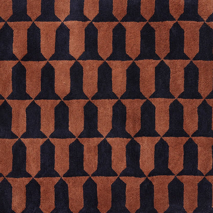 Les Blasons Tuft Main Rug by Le Manach in Brun/Bleu (LT100001)