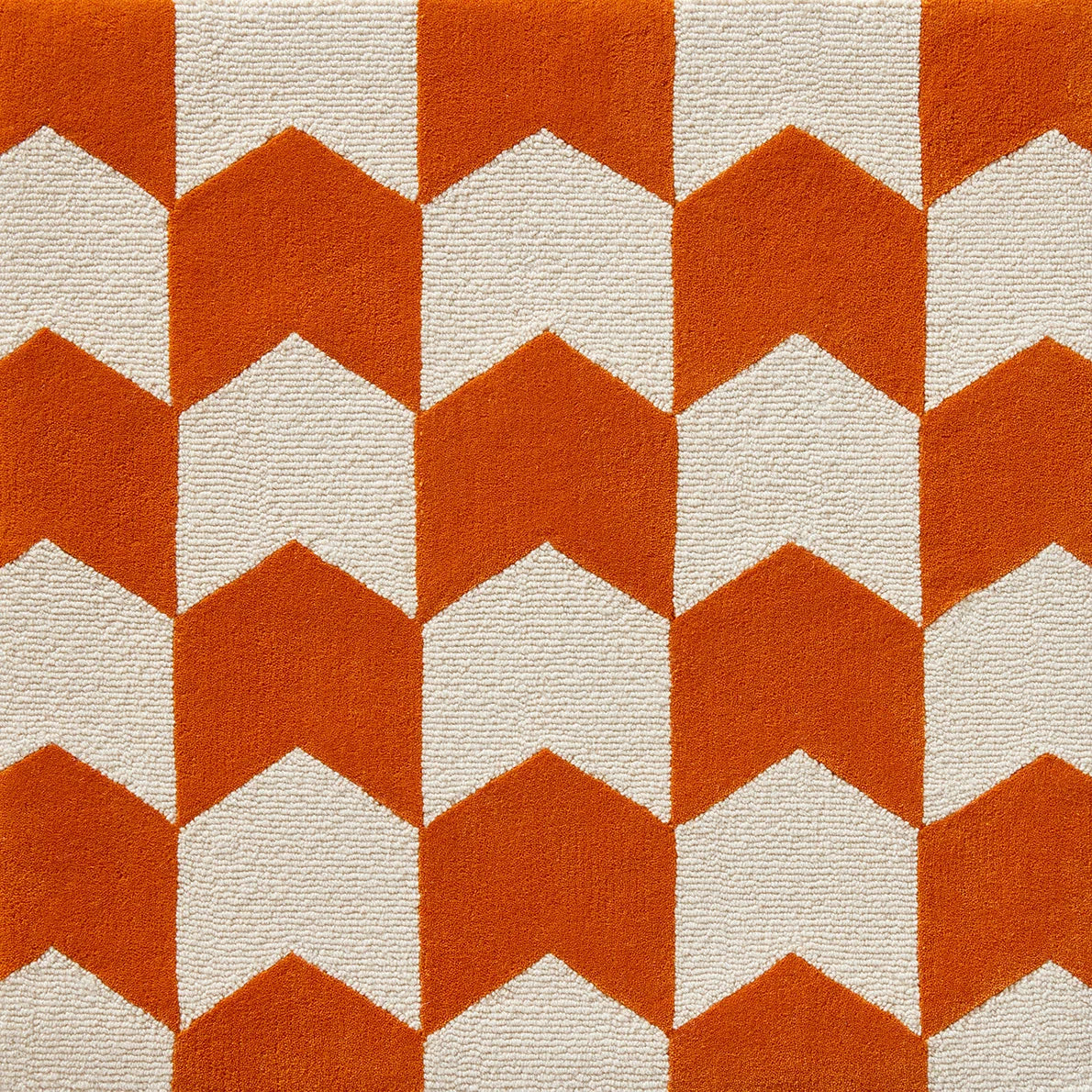 Les Fleches Rug by Le Manach in Orange/Crème (LT106002)