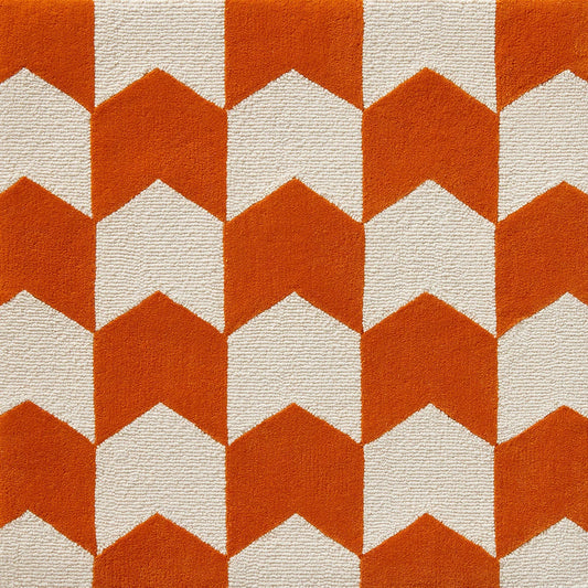 Les Fleches Rug by Le Manach in Orange/Crème (LT106002)