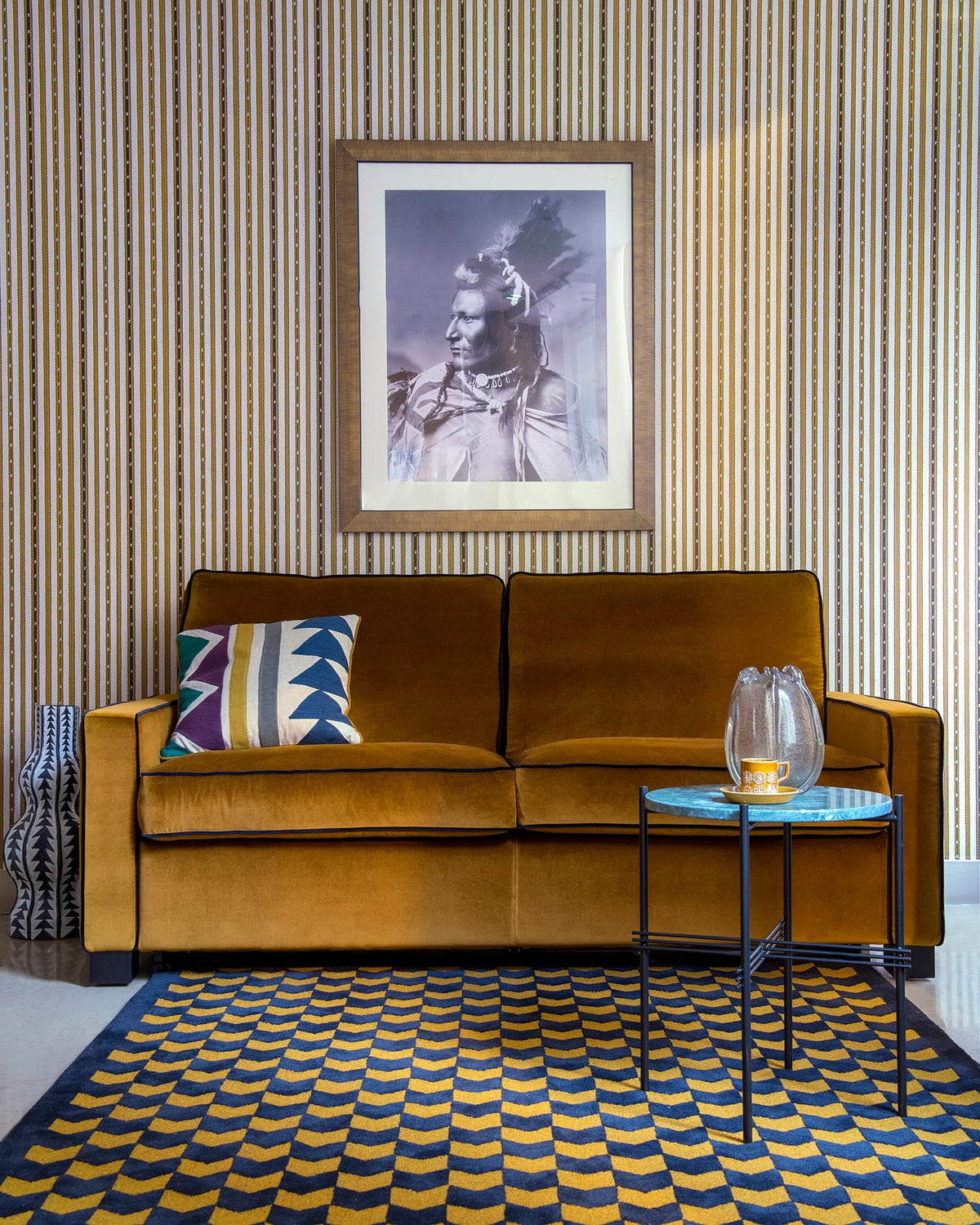 Les Fleches Rug by Le Manach shown in a room setting (view 1)