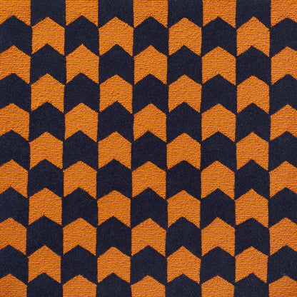 Les Fleches Small Rug by Le Manach in Orange/Bleu (LT116001)