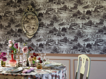 Les Fontainiers Wallpaper by Pierre Frey shown in a room setting (view 1)
