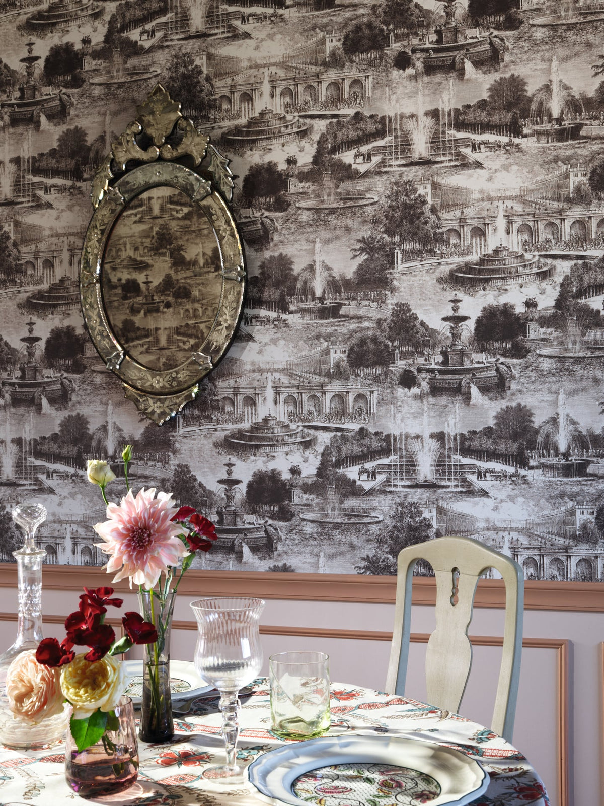 Les Fontainiers Wallpaper by Pierre Frey shown in a room setting (view 2)