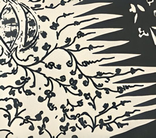 Les Indiennes Black On Tint fabric by Quadrille