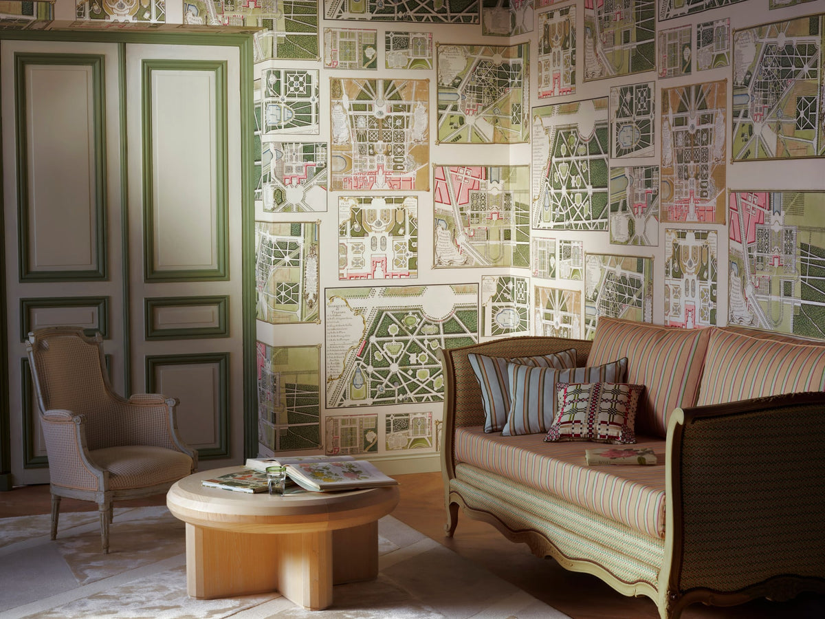 Les Jardins de Versailles Wallpaper by Pierre Frey shown in a room setting (view 1)