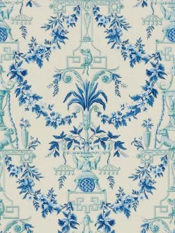 Les Lions Wallpaper by Le Manach in Bleu (LP111002)