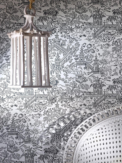 Les Pagodes Fabric by Pierre Frey shown in a room setting (view 2)