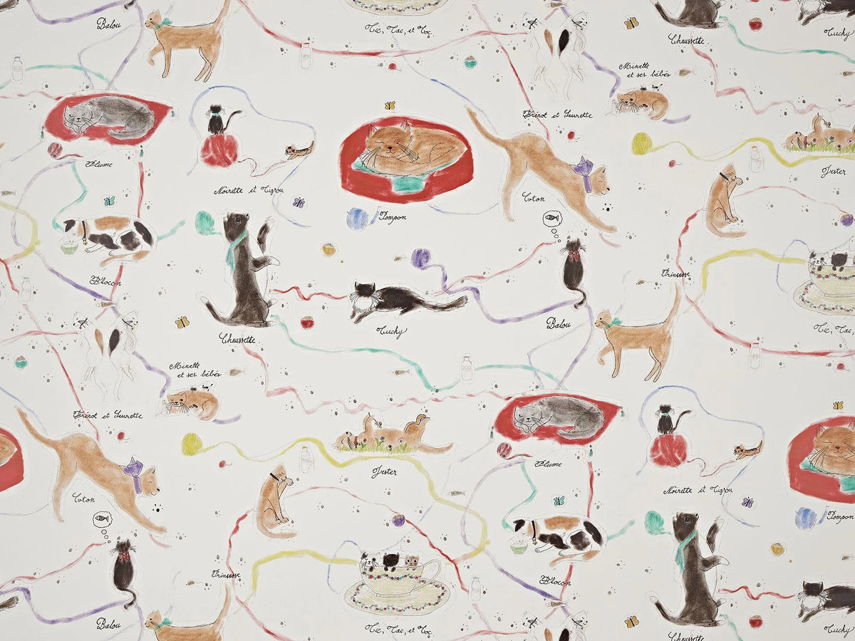 Les Petits Chats de Colette Wallpaper by Pierre Frey in Multicolore (FP807001)