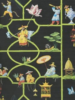 Les Singes Savants Wallpaper by Pierre Frey in Noir (FP770002)
