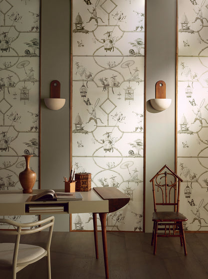 Les Singes Savants Wallpaper by Pierre Frey shown in a room setting (view 1)