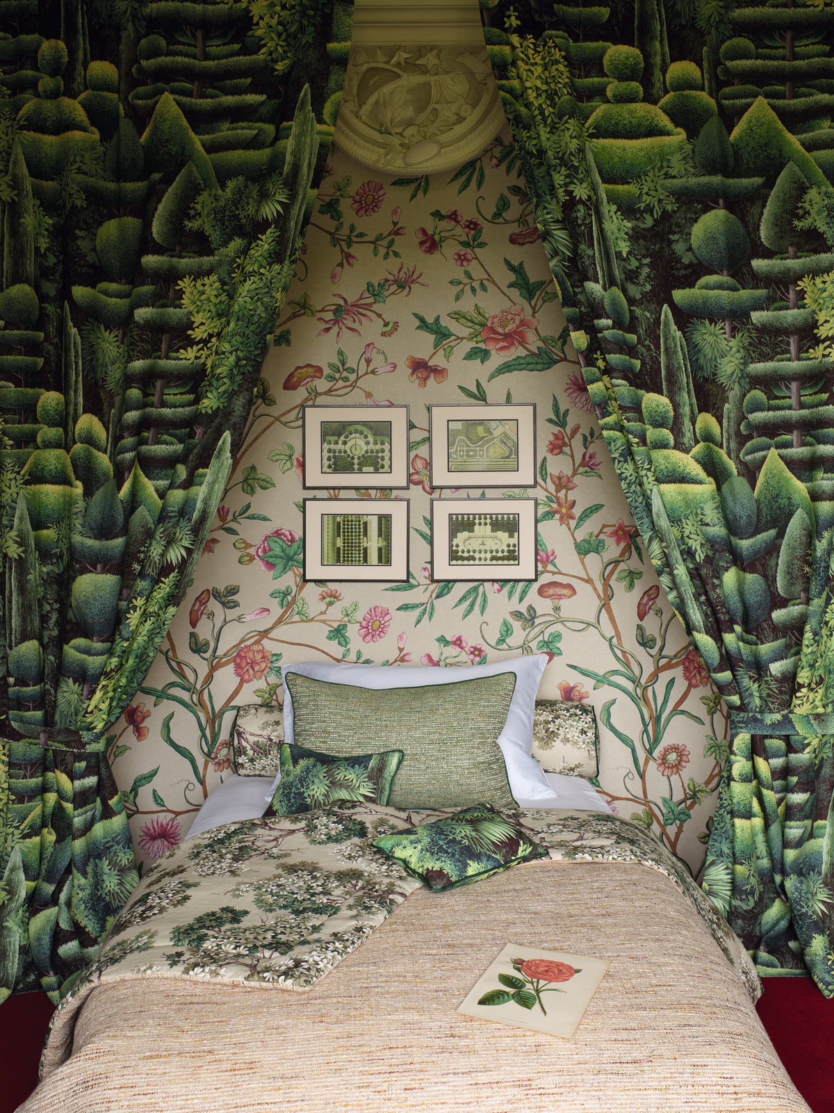 Les Topiaires Fabric by Pierre Frey shown in a room setting (view 1)