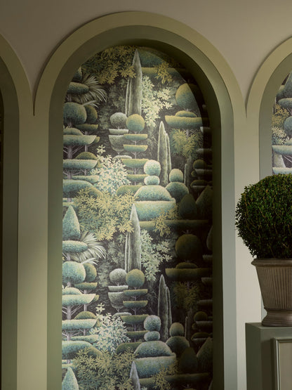 Les Topiaires Wallpaper by Pierre Frey shown in a room setting (view 2)