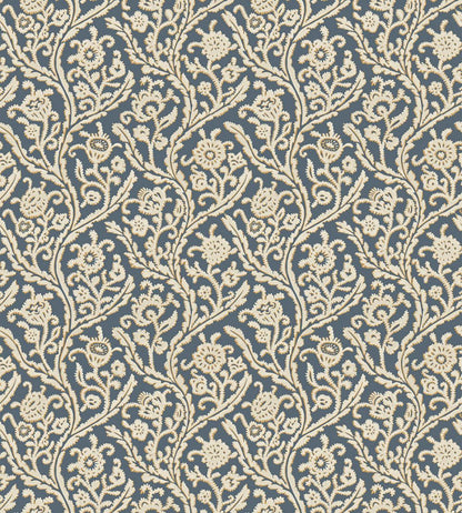 Letti Wallpaper by Josephine Munsey Navy and Mustard