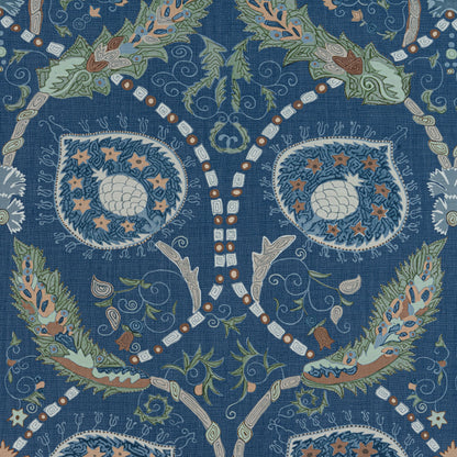 Lewis Fabric by Thibaut in Navy & Teal (F913217)