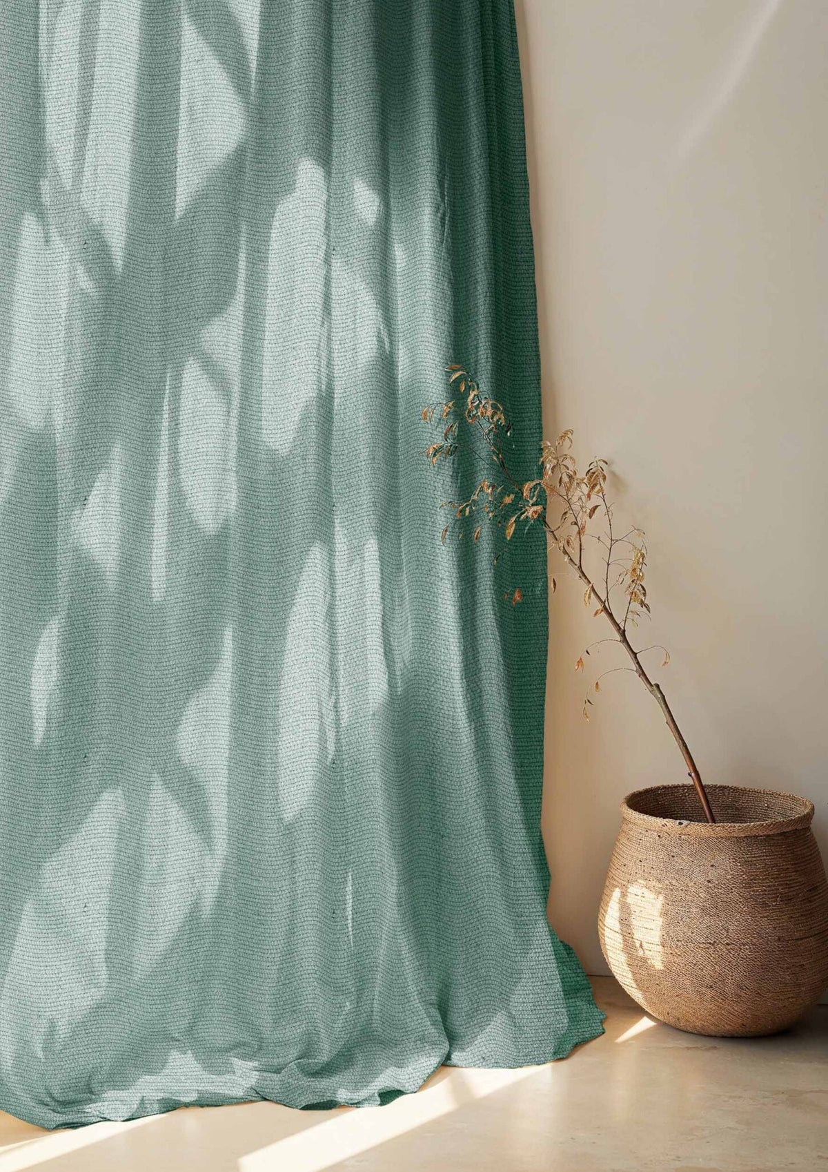Lightweight Linen fabric by Coordonné in Blue/Navy T6484013, shown in a styled room