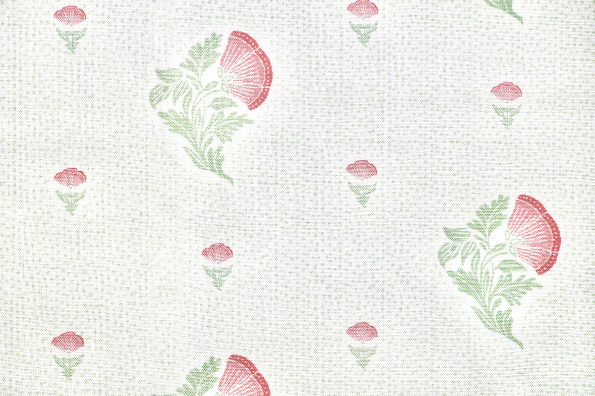 Lila Fabric by Betsy Textiles in Coral & Grass