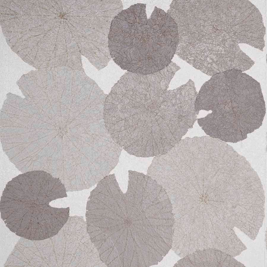 Lilies Wallpaper by Phillip Jeffries in Grey Ripple (PJ 8461)