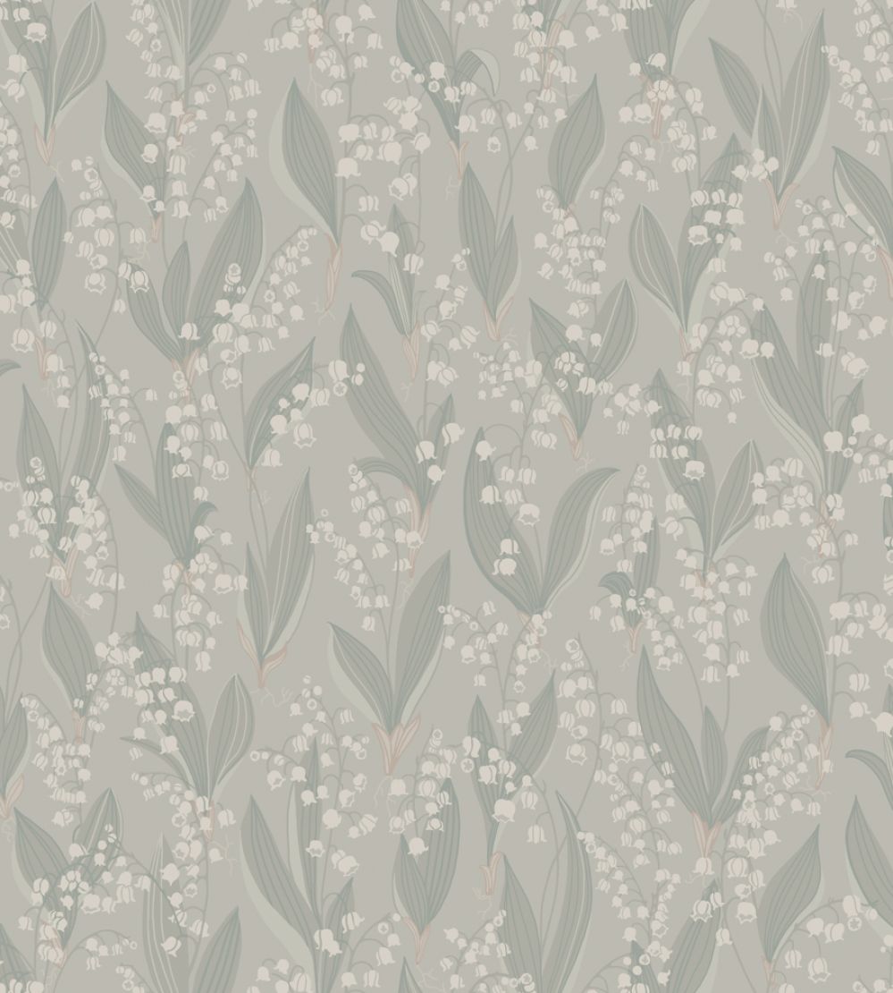 Liljekonvalj Wallpaper by Sandberg Sage Green