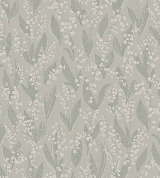 Liljekonvalj Wallpaper by Sandberg Sage Green