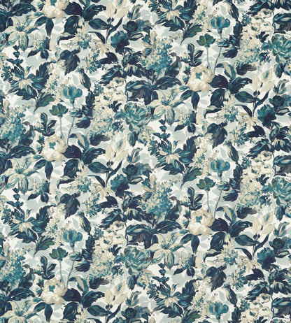 Lilum Fabric by Clarke & Clarke Denim/Ivory
