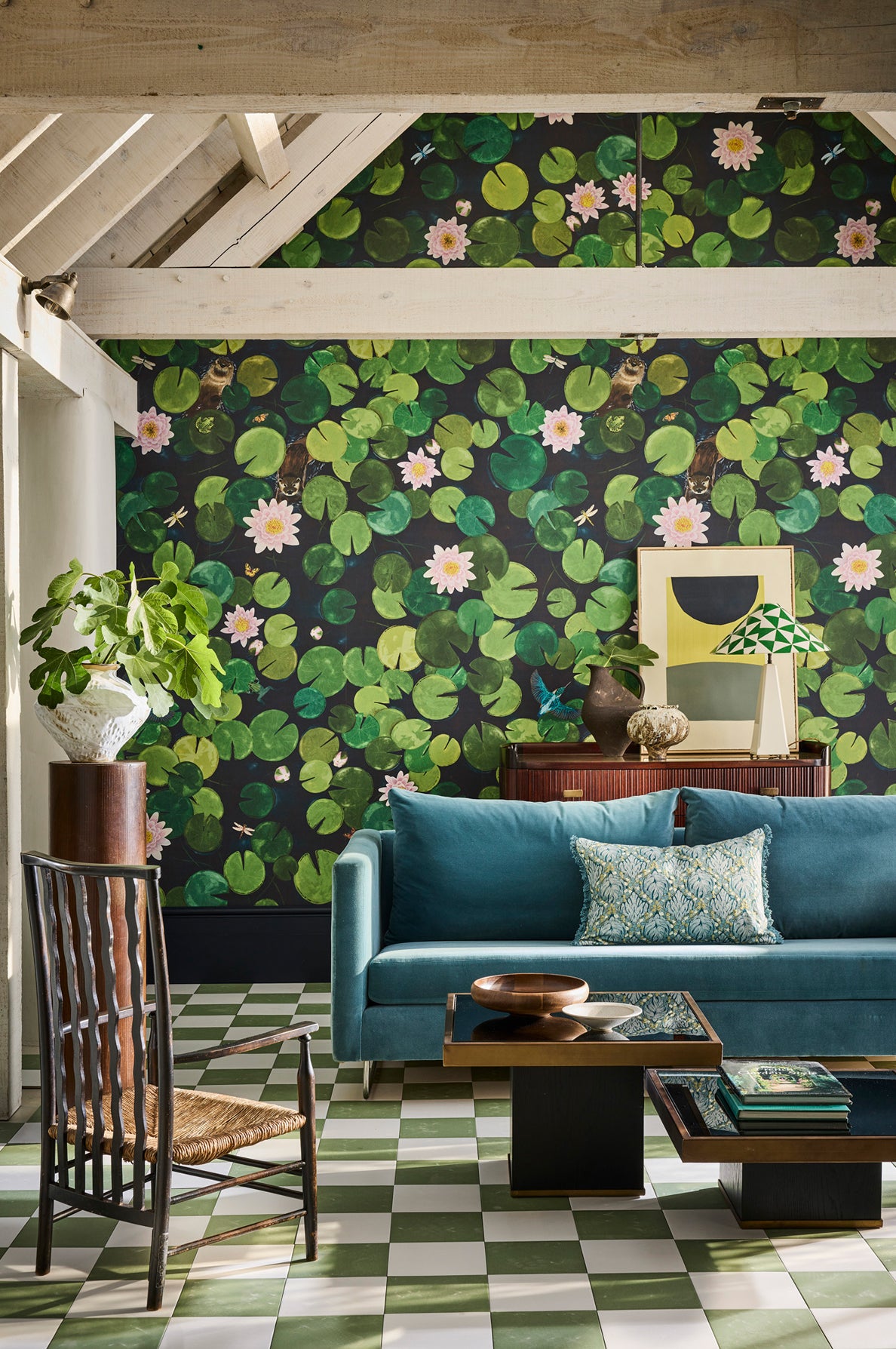 Lily Pads mural by Little Greene in Hopper