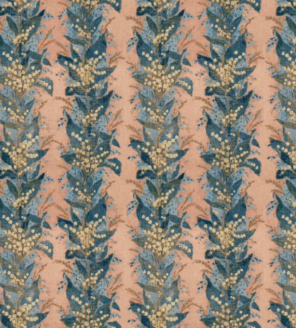Lily Stripe Fabric by Zoffany Archive Coral