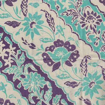 Lim Diagonal Turquoise Purple fabric by China Seas