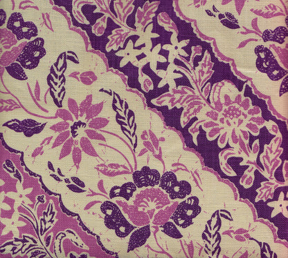 Lim Diagonal Lilac Purple on Tan fabric by China Seas