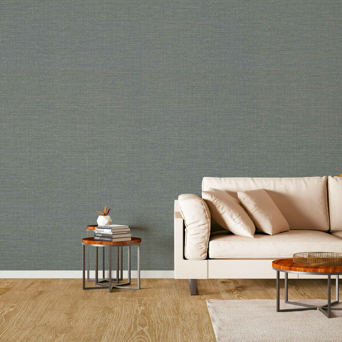 Linazo Duo contract wallcovering by Coordonné in No. 6474981, shown in a styled room