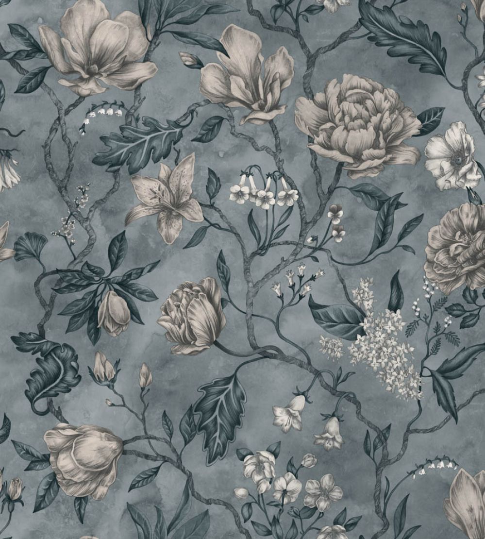 Linda Wallpaper by Sandberg Misty Blue