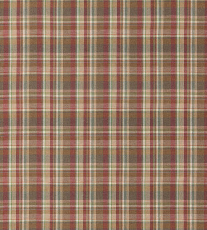 Lindisfarne Plaid Fabric by Mulberry Home Red/Gold