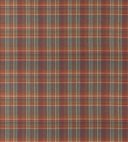 Lindisfarne Plaid Fabric by Mulberry Home Red/Teal