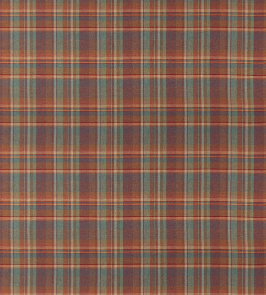 Lindisfarne Plaid Fabric by Mulberry Home Red/Teal