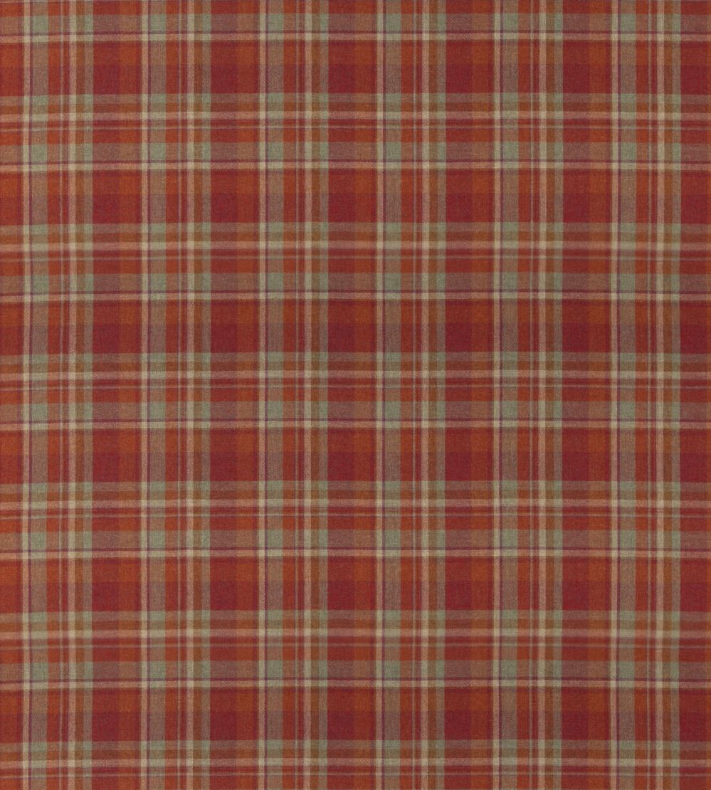 Lindisfarne Plaid Fabric by Mulberry Home Russet