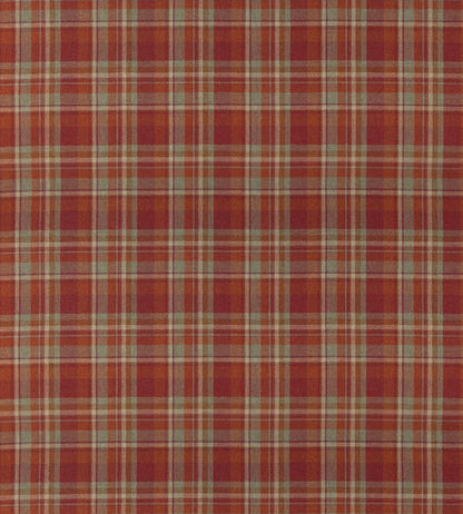 Lindisfarne Plaid Fabric by Mulberry Home Russet