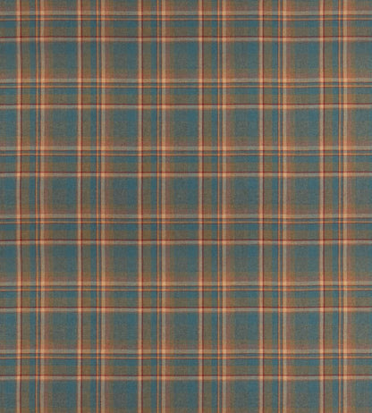 Lindisfarne Plaid Fabric by Mulberry Home Teal