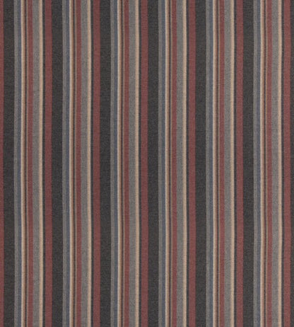 Lindisfarne Stripe Fabric by Mulberry Home Charcoal/Red