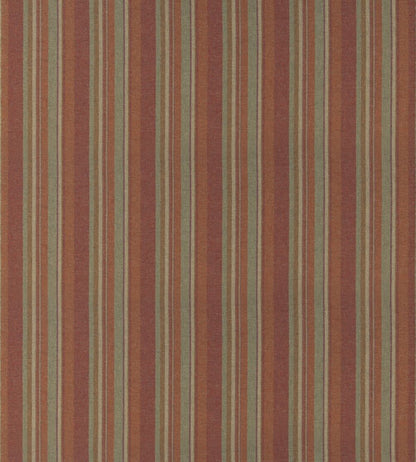 Lindisfarne Stripe Fabric by Mulberry Home Russet/Sage