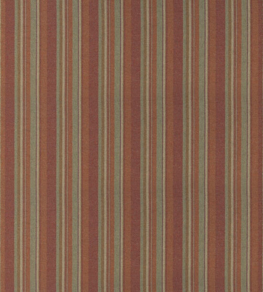 Lindisfarne Stripe Fabric by Mulberry Home Russet/Sage