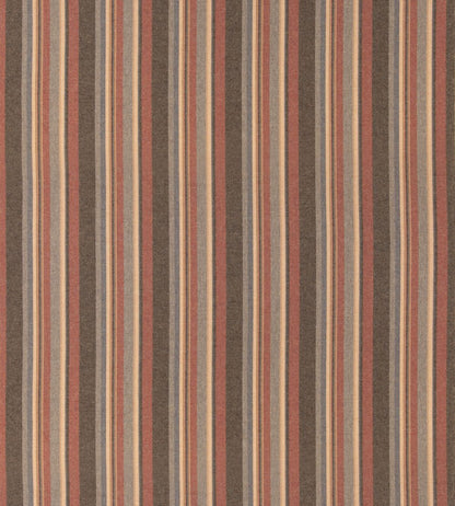 Lindisfarne Stripe Fabric by Mulberry Home Russet/Slate