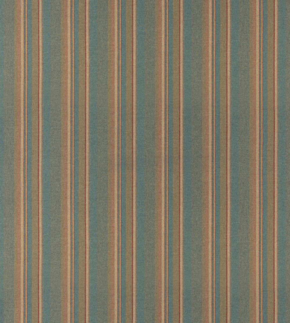 Lindisfarne Stripe Fabric by Mulberry Home Teal