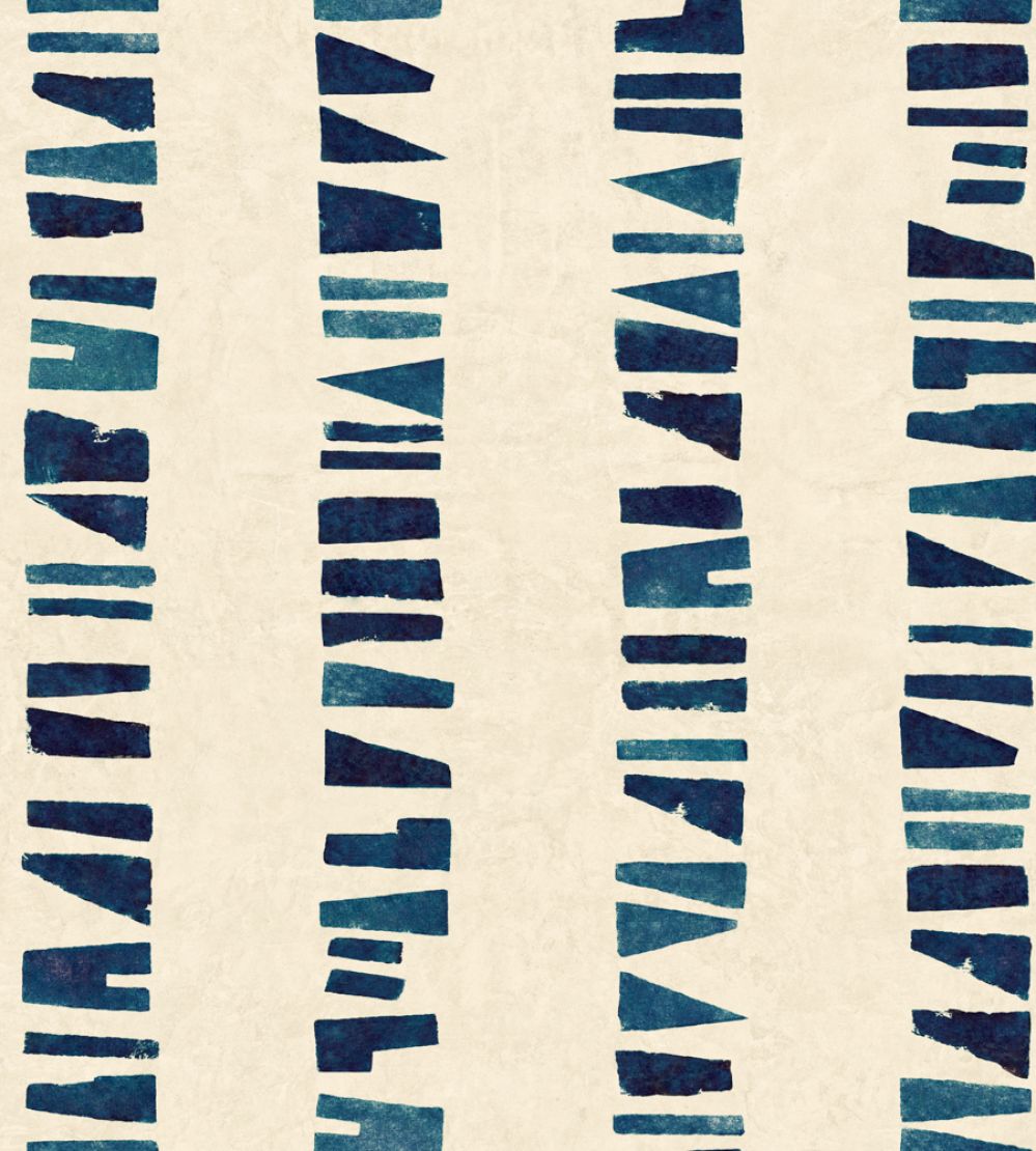 Linear Footprints Wallpaper by Tres Tintas Blue