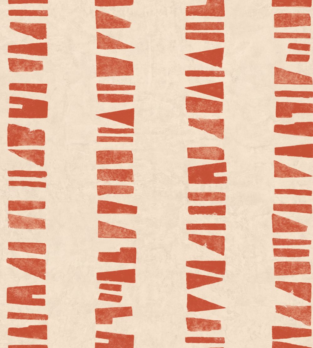 Linear Footprints Wallpaper by Tres Tintas Red